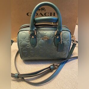 Coach Sage Leather Satchel with Gold Hardware